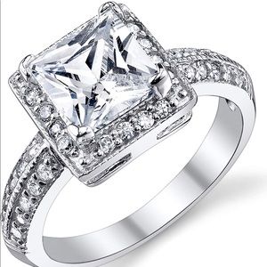 2 Carat Sterling Silver .925 CZ Engagement Ring